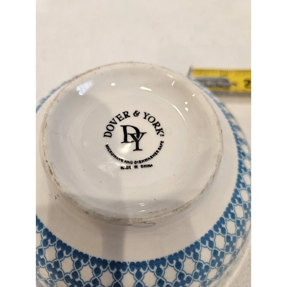 Dover & York Cereal/Soup Bowls (2) Teal/Blue and Yellow 6 